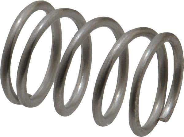 Value Collection - 0.72" OD, 0.072" Wire, 1" Free Length, Compression Spring - 34.28 Lb Spring Rating, Stainless Steel - Apex Tool & Supply