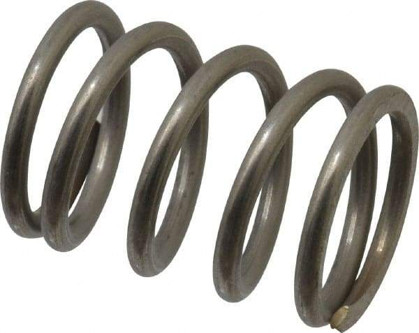 Value Collection - 0.72" OD, 0.08" Wire, 1" Free Length, Compression Spring - 51.1 Lb Spring Rating, Stainless Steel - Apex Tool & Supply