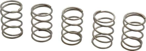 Value Collection - 0.975" OD, 0.08" Wire, 1-1/2" Free Length, Compression Spring - 19.73 Lb Spring Rating, Stainless Steel - Apex Tool & Supply