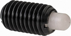 Gibraltar - M12 x 1.75, 20.5mm Thread Length, 6.5mm Plunger Projection, Steel Threaded Spring Plunger - 6.3mm Max Plunger Diam, 1.13 Kg Init End Force, 6.8 Kg Final End Force - Apex Tool & Supply