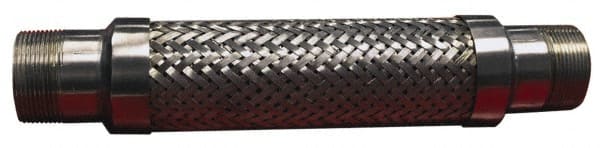 Made in USA - 24" OAL, 1" ID, 580 Max psi, Flexible Metal Hose Assembly - Apex Tool & Supply