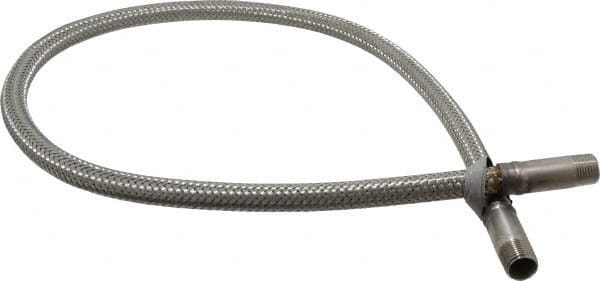 Made in USA - 48" OAL, 1/2" ID, 1,160 Max psi, Flexible Metal Hose Assembly - Apex Tool & Supply