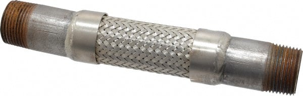 Made in USA - 8" OAL, 1" ID, 580 Max psi, Flexible Metal Hose Assembly - Apex Tool & Supply