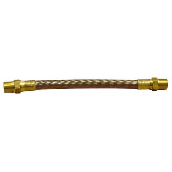 Made in USA - 12" OAL, 1/4" ID, 3,000 Max psi, Flexible Metal Hose Assembly - Apex Tool & Supply
