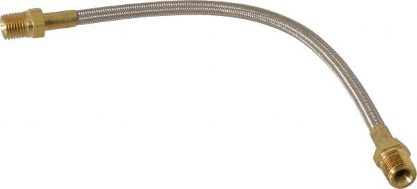 Made in USA - 12" OAL, 1/4" ID, 3,000 Max psi, Flexible Metal Hose Assembly - Apex Tool & Supply