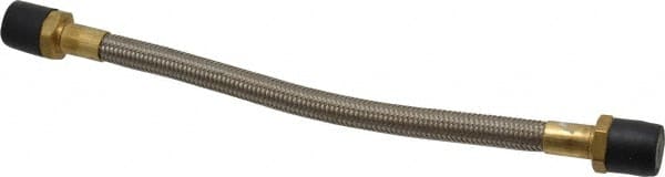 Made in USA - 12" OAL, 1/2" ID, 1,500 Max psi, Flexible Metal Hose Assembly - Apex Tool & Supply