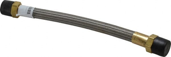 Made in USA - 12" OAL, 5/8" ID, 1,200 Max psi, Flexible Metal Hose Assembly - Apex Tool & Supply