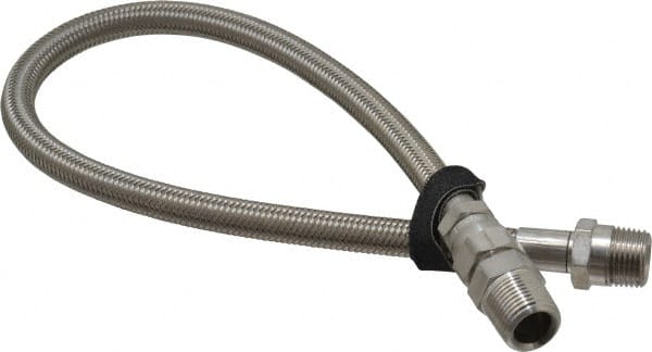 Made in USA - 24" OAL, 1/2" ID, 1,500 Max psi, Flexible Metal Hose Assembly - Apex Tool & Supply
