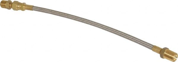 Made in USA - 12" OAL, 1/4" ID, 3,000 Max psi, Flexible Metal Hose Assembly - Apex Tool & Supply