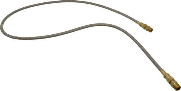 Made in USA - 48" OAL, 1/4" ID, 3,000 Max psi, Flexible Metal Hose Assembly - Apex Tool & Supply
