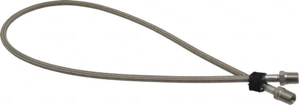 Made in USA - 36" OAL, 1/4" ID, 3,000 Max psi, Flexible Metal Hose Assembly - Apex Tool & Supply
