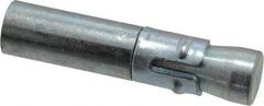 Wej-It - 1/2" Diam, 1/2" Drill, 2-5/16" OAL, 1/2" Min Embedment Drop-In Concrete Anchor - 12L14 Steel, Zinc-Plated Finish, Hex Nut Head, Hex Drive, 1-1/16" Thread Length - Apex Tool & Supply