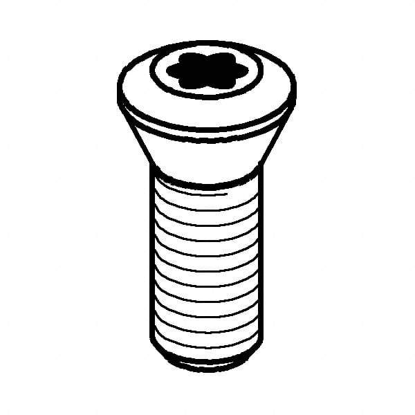 Kennametal - Torx Lock Screw for Indexables - M6x1 Thread, For Use with Clamps & Wedges - Apex Tool & Supply