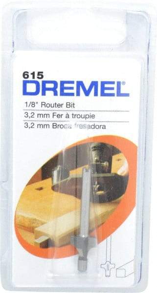 Dremel - 1/8" Diam, 1.2" Overall Length, High Speed Steel, Round-Over, Edge Profile Router Bit - 1/8" Shank Diam x 0.4" Shank Length, Uncoated - Apex Tool & Supply