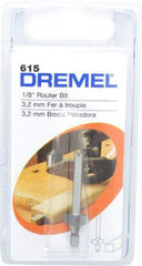 Dremel - 1/8" Diam, 1.2" Overall Length, High Speed Steel, Round-Over, Edge Profile Router Bit - 1/8" Shank Diam x 0.4" Shank Length, Uncoated - Apex Tool & Supply