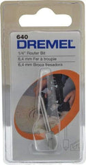 Dremel - 1/4" Diam, 1.2" Overall Length, High Speed Steel, V-Groove, Edge Profile Router Bit - 1/8" Shank Diam x 0.4" Shank Length, Uncoated - Apex Tool & Supply