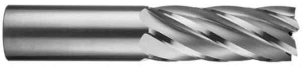 RobbJack - 1", 2-1/2" LOC, 1" Shank Diam, 5" OAL, 6 Flute, Solid Carbide Square End Mill - Single End, TiN Finish, Spiral Flute, 30° Helix, Centercutting, Right Hand Cut, Right Hand Flute, Series ST-630 - Apex Tool & Supply
