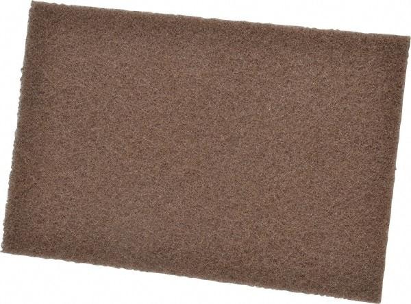 3M - Medium Grade, Aluminum Oxide Hand Pad - Tan, 6" Wide x 9" Long, Nonwoven - Apex Tool & Supply