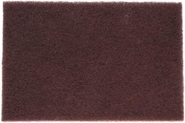 3M - Very Fine Grade, Aluminum Oxide Hand Pad - Maroon, 6" Wide x 9" Long, Nonwoven - Apex Tool & Supply