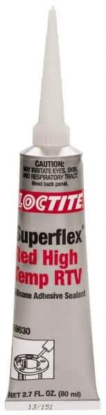 Loctite - 80 mL Tube Red RTV Silicone Joint Sealant - 30 min Tack Free Dry Time, 24 hr Full Cure Time, Series 135 - Apex Tool & Supply