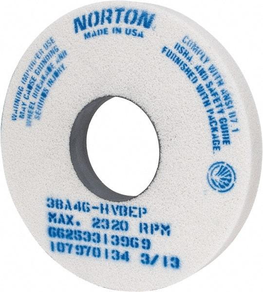 Norton - 14" Diam x 5" Hole x 1-1/2" Thick, H Hardness, 46 Grit Surface Grinding Wheel - Aluminum Oxide, Type 1, Coarse Grade, 2,320 Max RPM, Vitrified Bond, No Recess - Apex Tool & Supply