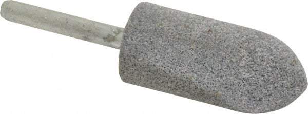 Norton - 7/8" Head Diam x 2" Thickness, A11, Pointed Tree End, Aluminum Oxide Mounted Point - Medium Grade, 60 Grit - Apex Tool & Supply