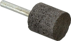 Norton - 1" Head Diam x 1" Thickness, W220, Cylinder End, Zirconia Alumina Mounted Point - Very Coarse Grade, 30 Grit, 30,370 RPM - Apex Tool & Supply