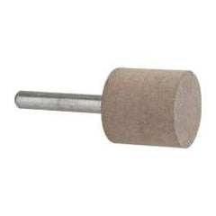 Norton - 1" Head Diam x 1" Thickness, W220, Cylinder End, Aluminum Oxide Mounted Point - Medium Grade, 80 Grit, 30,370 RPM - Apex Tool & Supply