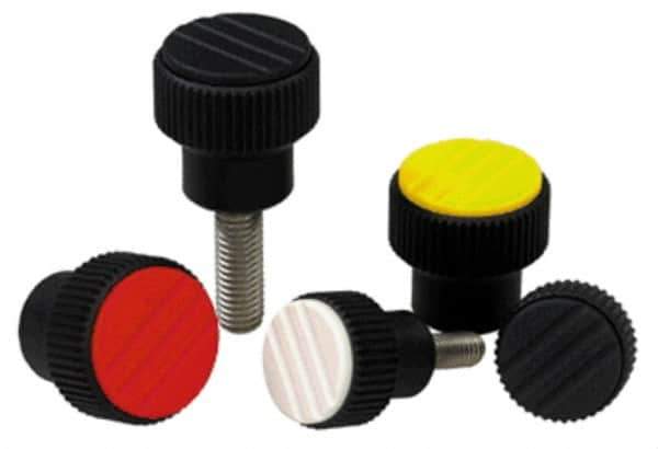 KIPP - 1.02" Head, Knurled Knob - Threaded Stem, Thermoplastic - Apex Tool & Supply