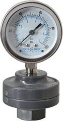 Plast-O-Matic - 100 Max psi, 2 Inch Dial Diameter, PVC Pressure Gauge Guard and Isolator - 3% Accuracy - Apex Tool & Supply