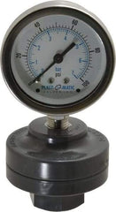 Plast-O-Matic - 100 Max psi, 2 Inch Dial Diameter, PVC Pressure Gauge Guard and Isolator - 3% Accuracy - Apex Tool & Supply