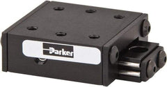 Parker - 6 Lb. Capacity, 4-40 Mount Hole, 1/2" Travel, Ball Bearing Slide Table - Single Axis, 6 Mounting Holes, 1-1/4" Long x 1-1/4" Wide x 1/2" High - Apex Tool & Supply