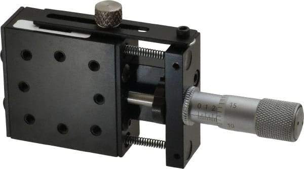 Parker - 25 Lb. Capacity, 6-32 Mount Hole, 1/2" Travel, Precision Ball Bearing Table with Center Drive - Single Axis, 8 Mounting Holes, 1-3/4" Long x 1-3/4" Wide x 3/4" High - Apex Tool & Supply