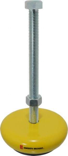 Gibraltar - 1,500 Lb Capacity, 5/8-11 Thread, Zinc Stud, Machine Socket Mount Leveling Mount - 8" Stud Length, 5" Base Diam, Elastomer Pad - Apex Tool & Supply