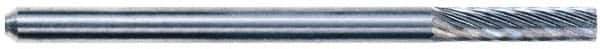 M.A. Ford - 1/8" Cut Diam, 1/8" Shank Diam, Cylinder Head Double Cut Burr - Carbide, Flat End, 9/16" LOC, 3" OAL - Apex Tool & Supply