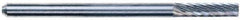 M.A. Ford - 1/8" Cut Diam, 1/8" Shank Diam, Flame Head Single Cut Burr - Carbide, Radius End, 1/4" LOC, 3" OAL - Apex Tool & Supply