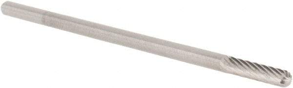 M.A. Ford - 1/8" Cut Diam, 1/8" Shank Diam, Cylinder with Radius Head Single Cut Burr - Carbide, Radius End, 9/16" LOC, 3" OAL - Apex Tool & Supply