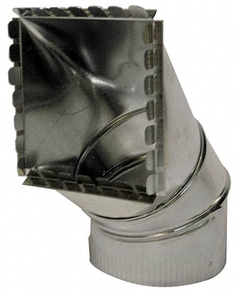 Made in USA - 7" ID Galvanized Duct Square Takeoff - 10" Long x 6-1/2" Wide, Standard Gage, 16 Piece - Apex Tool & Supply