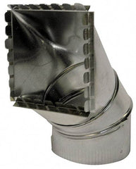 Made in USA - 7" ID Galvanized Duct Square Takeoff - 10" Long x 6-1/2" Wide, Standard Gage, 16 Piece - Apex Tool & Supply