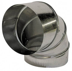 Made in USA - 5" ID Galvanized Duct Round Adjustable Elbow - 26 Gage, 30 Piece - Apex Tool & Supply