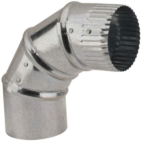 Made in USA - 3" ID Galvanized Duct Round Adjustable Elbow - Standard Gage, 30 Piece - Apex Tool & Supply
