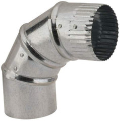 Made in USA - 3" ID Galvanized Duct Round Adjustable Elbow - Standard Gage, 30 Piece - Apex Tool & Supply