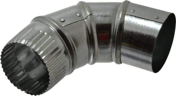 Made in USA - 3" ID Galvanized Duct Round Adjustable Elbow - 26 Gage, 30 Piece - Apex Tool & Supply