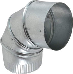 Made in USA - 4" ID Galvanized Duct Round Adjustable Elbow - Standard Gage, 30 Piece - Apex Tool & Supply