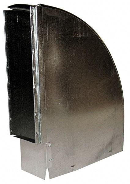 Made in USA - Galvanized Duct Flatway 90° Stack El - 12" Wide x 3-1/4" High, Standard Gage, 10 Piece - Apex Tool & Supply