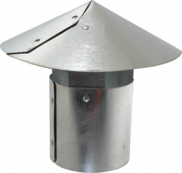 Made in USA - 3" ID Galvanized Duct Rain Cap - 28 Gage, 24 Piece - Apex Tool & Supply