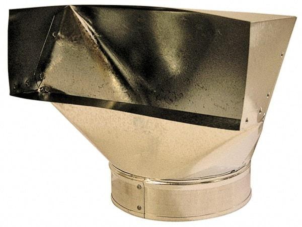 Made in USA - 2-1/4" ID Galvanized Duct Register Boot 90° - 10" Long, Standard Gage, 12 Piece - Apex Tool & Supply