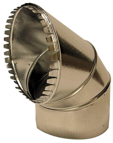 Made in USA - 8" ID Galvanized Duct Round Takeoff - 1-1/4" Long, Standard Gage, 15 Piece - Apex Tool & Supply