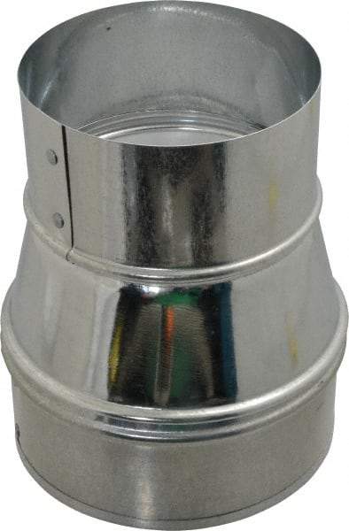 Made in USA - 5" ID Galvanized Duct Tapered Reducer without Crimp - Standard Gage, 24 Piece - Apex Tool & Supply