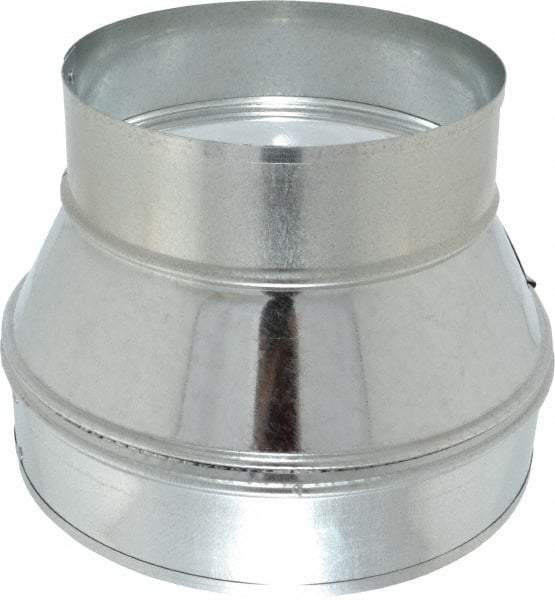 Made in USA - 8" ID Galvanized Duct Tapered Reducer without Crimp - Standard Gage, 24 Piece - Apex Tool & Supply
